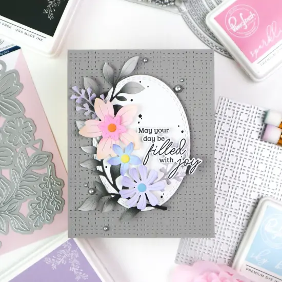 Pinkfresh Studio Stencils 5/Pkg-Fresh Florals {6}