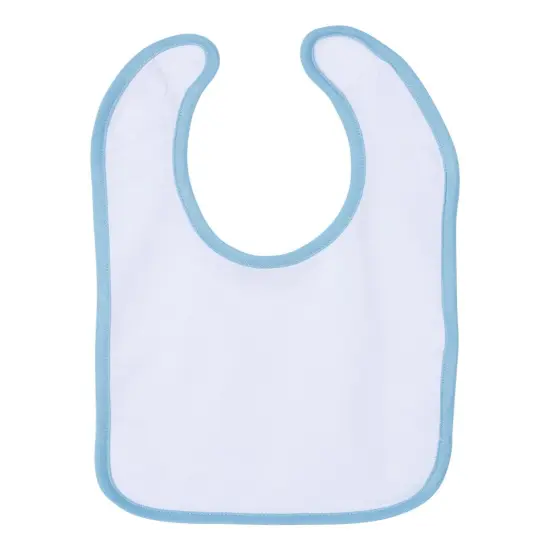 Rabbit Skins&reg; Infant Soft Contrast Trim Jersey Bib White/ light blue {2}