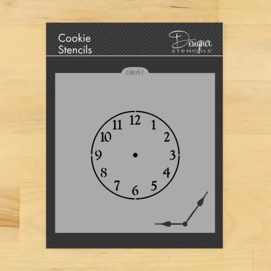 Mini Clock with Hands Cookie & Craft Stencil | CM057 by Designer Stencils | Cookie Decorating Tools | {1}