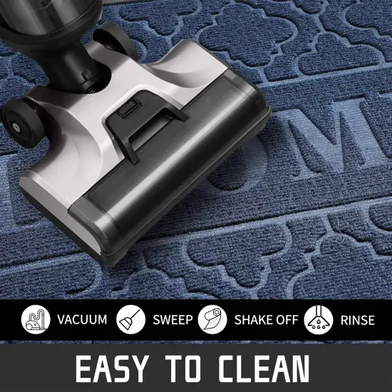 Welcome Mat - Outdoor & Indoor, 29.5x17 All-Season Waterproof, Heavy Duty, Low Profile, Non-Slip, Blue {5}