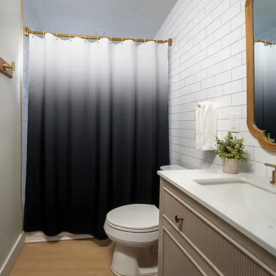 Americanflat 71x74 Ombre Black Shower Curtain - Water Resistant - Polyester Fabric {6}