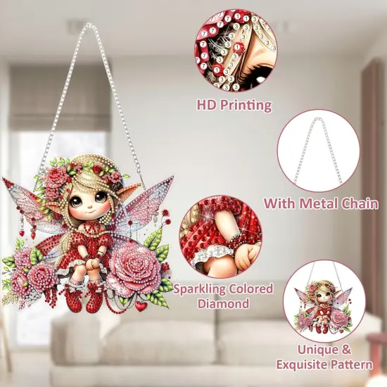 Angel Hanging Diamond Art Painting Kits for Adults Beginners, 5D Special Shape Diamond Art Kits {3}