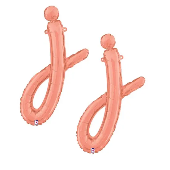 Betallic&reg; 24 inch Script Letter J Rose Gold Air Fill Only Balloon {1}