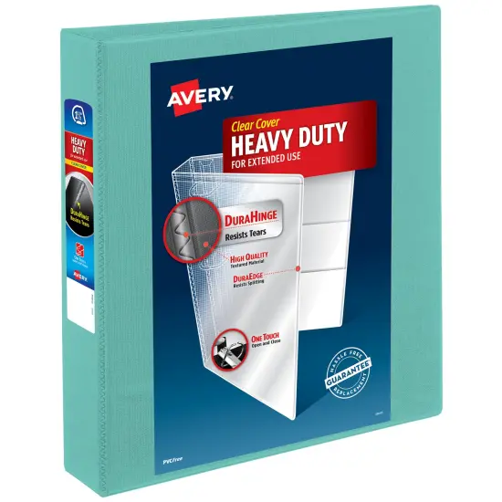 Avery Heavy-Duty View 3 Ring Binder, 1.5 Inch EZD Rings, Great for Portfolio Binders, Office Binders, School Notebook Binders, and More, 1 Mint Binder (79271) {1}