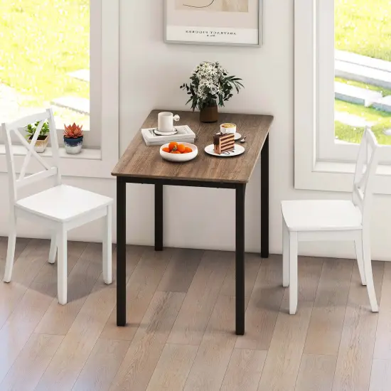 Costway Dining Chair Set of 2 Kitchen Side Chairs with Rubber Wood Legs & Cross Back White/Black/Brown {5}