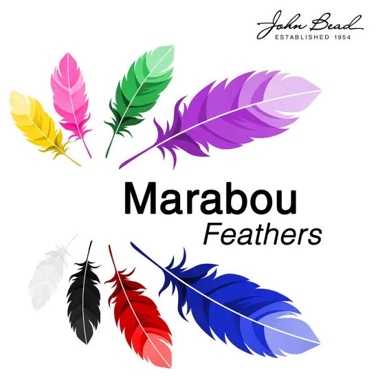 John Bead 4-6in Marabou Feathers (3 Headers, 18g) Black {5}