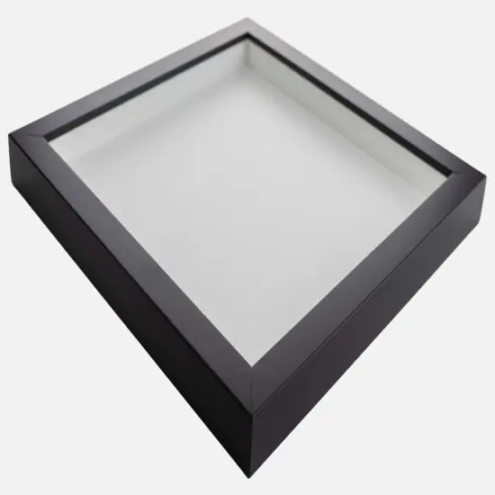 Panoramic Shadow Box 3/4" Depth Black Picture Frame - UV Acrylic, Backing, Hanging Hardware {6}