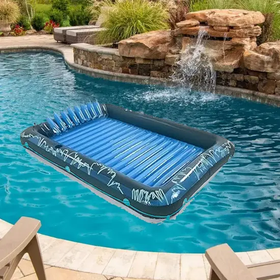 Oversized Inflatable Lounge Float for Sunbathing | 80"L x 58"W x 9"H | Green {5}