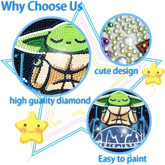 Diamond Art Kits for Kids, Diamond Painting Mosaic Kits for Ages 8-12 and Kids Diamond Art Kits for Girls and Boys, Full Drill Crystal Art Kits for Home Wall Decor - Set of 4 Pieces 6" x 6" {4}