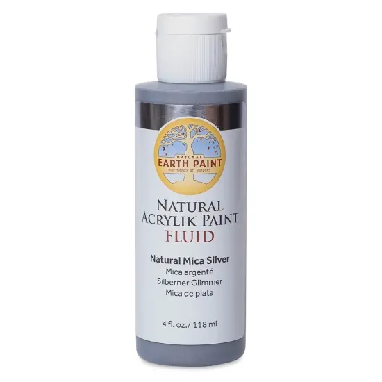 Natural Earth Paint Natural Fluid Acrylik Paint - Silver Mica, 118 ml {1}