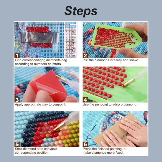 Diamond Painting Kits for Adults, Rose Flower Round Full Drill Diamond Art Kits {4}