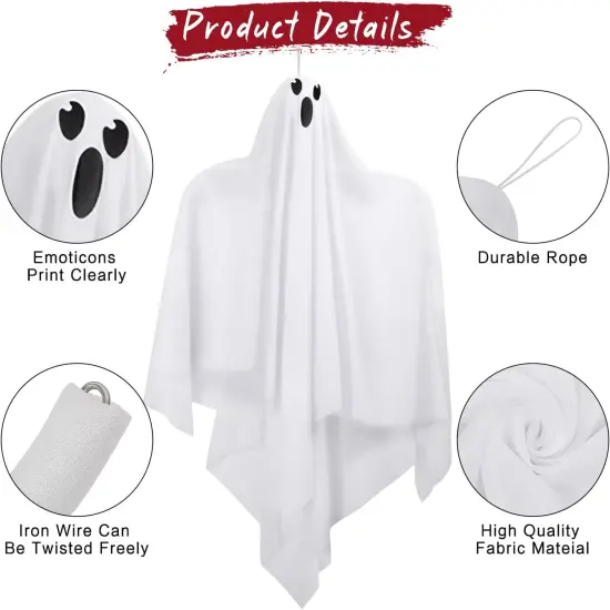 4 Pack Halloween Flying Ghosts Decorations {5}