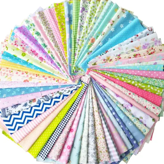 50pcs 10 x 10 inches (25cmx25cm) Cotton Precut Fabric Squares Quilting Sewing {2}