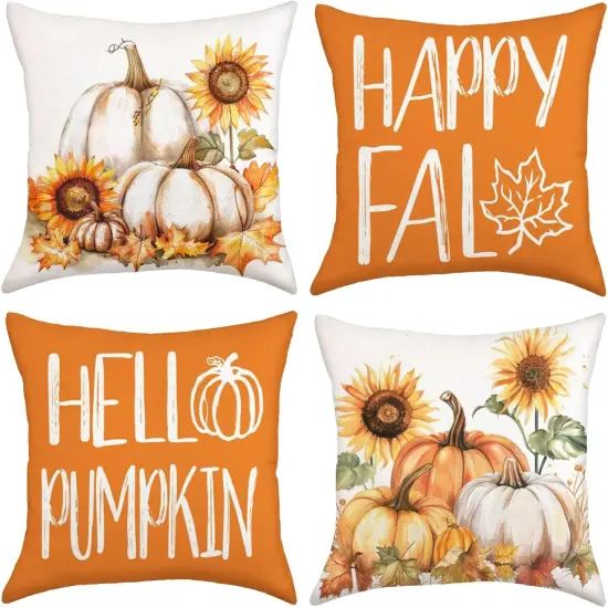 Pumpkin Decorative Throw Pillow Covers 20x20 Inch {1}