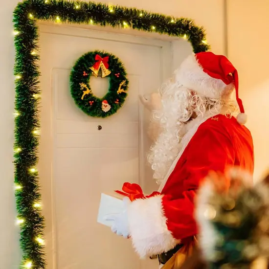 2 Pack Christmas Garland with Lights, Total 38 Feet 80 Led Battery Operated {5}