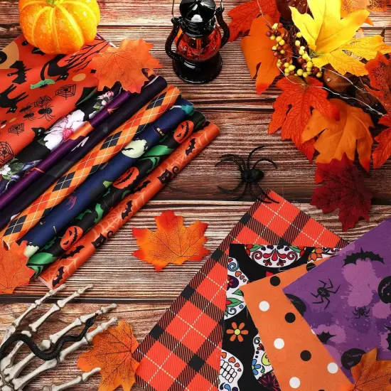 60 Pcs 10 x 10 Inch Halloween Fabric Polyester Fabric Bundle - Ghost {4}