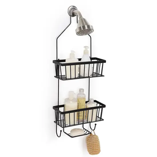 Bathroom Classic Hanging Over The Shower Head Caddy Black {5}