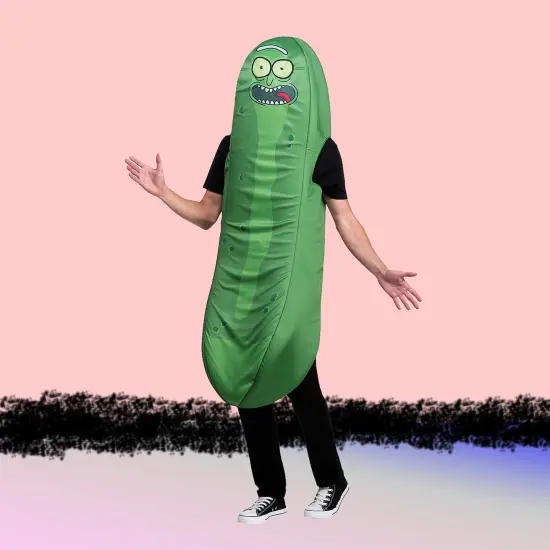 Hilarious Foam Pickle Rick Costume Adult Green Cartoon Tube Suit {2}