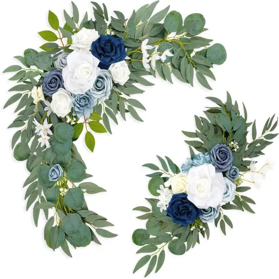 Pack of 2 - Wedding Arch Flowers,Artificial Dusty Blue Flowers Faux Flower Swag {1}
