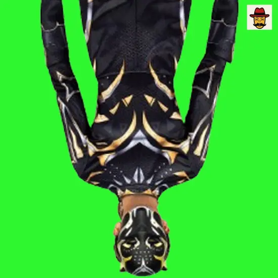 Women Marvel Black Panther Shuri Costume Printed Jumpsuit 3D Mask Set {5}