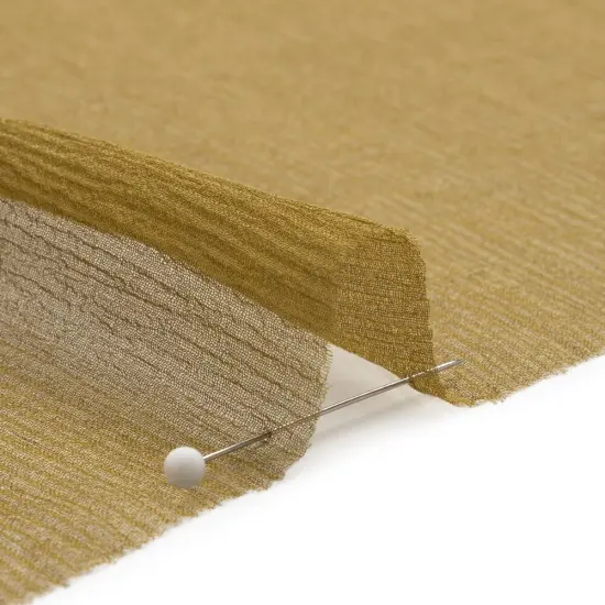 1 Yard Fir Green Crinkled Silk Chiffon Fabric Sheer Lightweight Perfect for Party Dresses, 43 Inches Wide {2}