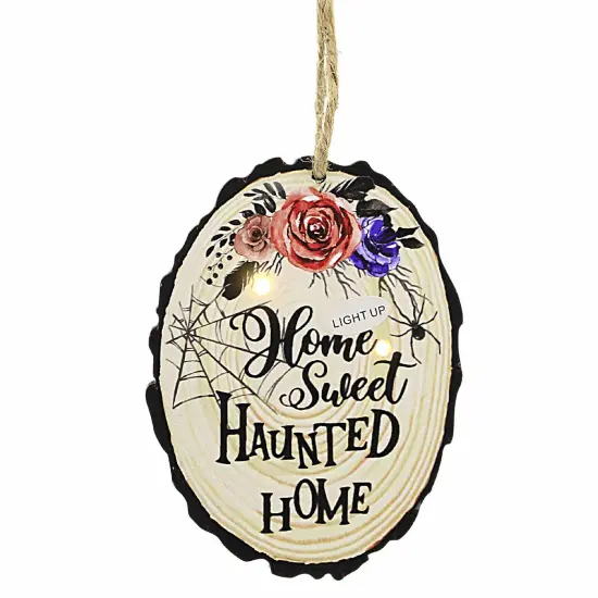 Ganz 4.5 Inch Halloween Light Up Ornament Halloween Tree Ornament , Halloween Decor Haunted Witch Bone Spider TRICK {4}