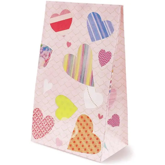 Juvale 36 Pack Valentine Paper Bags for Kids, Small Heart Party Favor Bags for Valentine&rsquo;s Day Goodies, Events and Kids Class, Party Supplies (5.1 x 8.7 Inches) Multicolor {7}