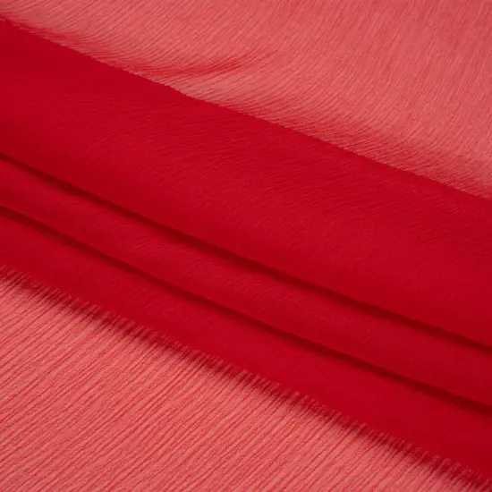 1 Yard Brick Sheer Crinkled Silk Chiffon Fabric for Flowing Dresses Scarves 43 inch Width {4}