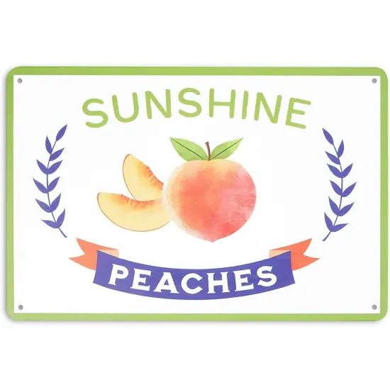 Farmlyn Creek Metal Fruit Crate Label Wall Signs, Kitchen Decor, 5 Designs (11.8 x 7.8 in, 5 Pieces) Multicolor {6}