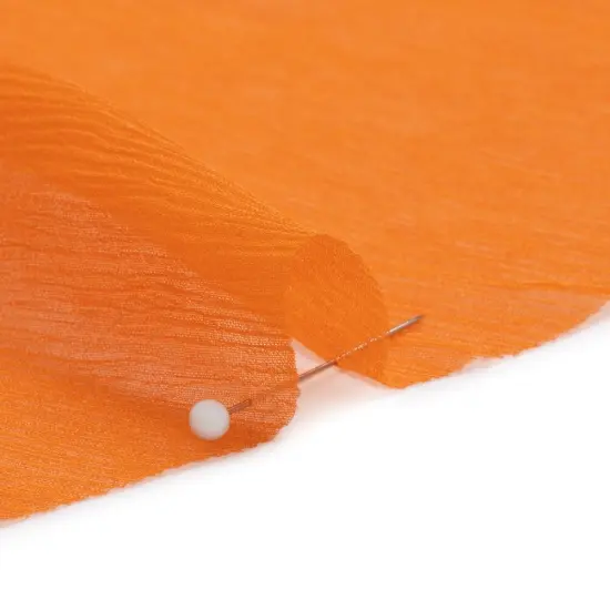 1 Yard Burnt Orange Sheer Crinkled Silk Chiffon Fabric for Flowing Dresses Scarves 43 inch Width {2}