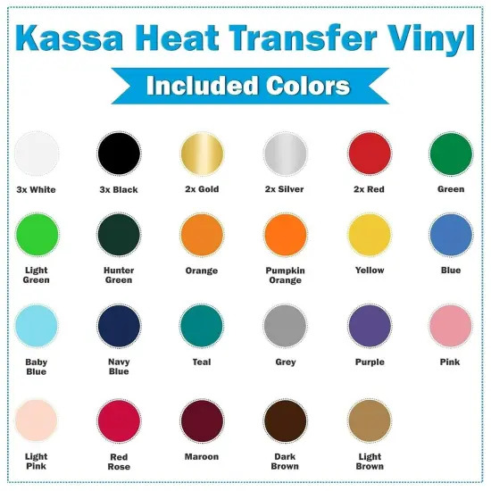 30-Piece Heat Transfer Vinyl Sheets | 23 Colors in 12" x 10", Teflon Sheet {3}