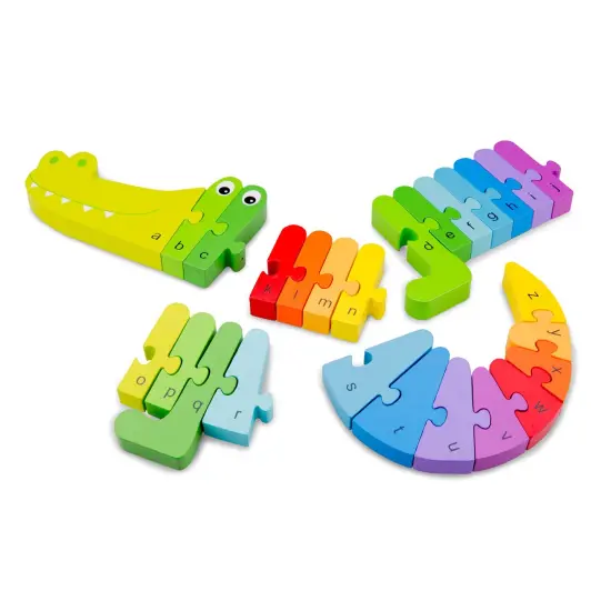 New Classic Toys Wooden Crocodile Alphabet Puzzle {2}