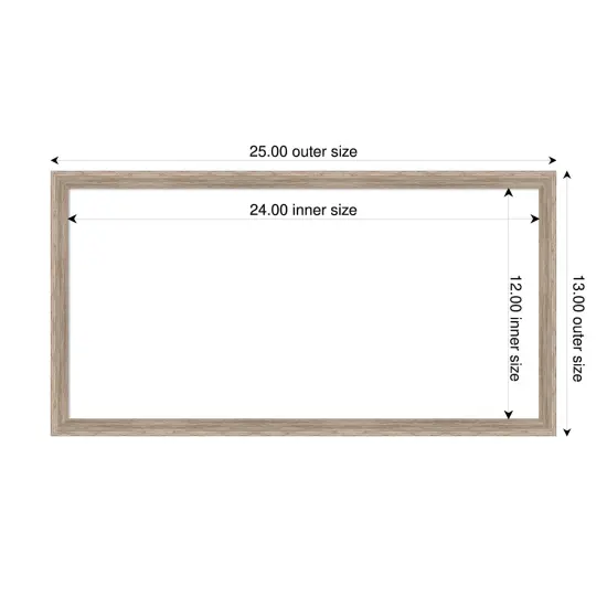 Hardwood Wedge Framed Dry Erase Magnetic Board White Wash {4}