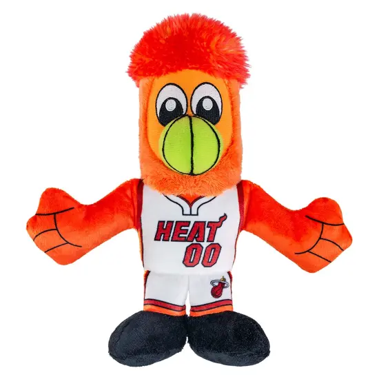 Bleacher Creatures Miami Heat Burnie 8" Mascot Kuricha Plush (Association Jersey White Uniform) {3}