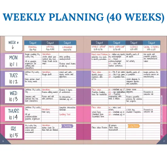 Carson Dellosa Crafty and Cool Teacher Planner 2025-2026, Undated 8" x 11" Lesson Plan Book With Stickers, Class Schedule, Weekly Calendar, Classroom Must Haves, Homeschool Essentials, School Supplies {3}