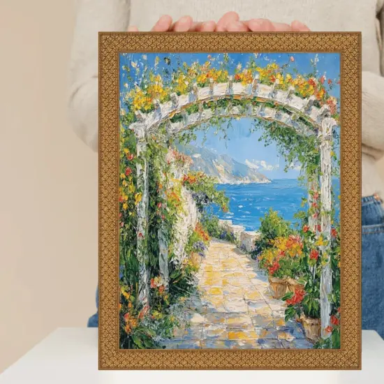 Slim Cris Cross Gothic Antique Gold Picture Frame 40x60 frame {3}