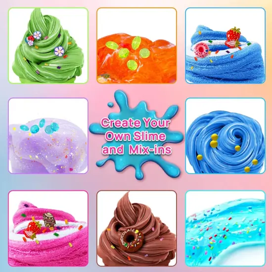 Ice Cream DIY Slime Kit, Confetti Slime Making Kit for Girls, Butter, Foam, Cloud Slime with Add-ins, Foam Balls, Charms, Party Favors Gift Toys for Kids 6-12 {3}
