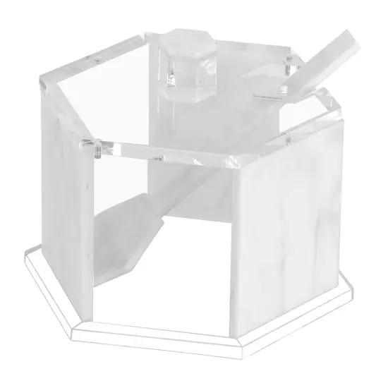 Lucite Hexagon Honey Dish Gold {5}