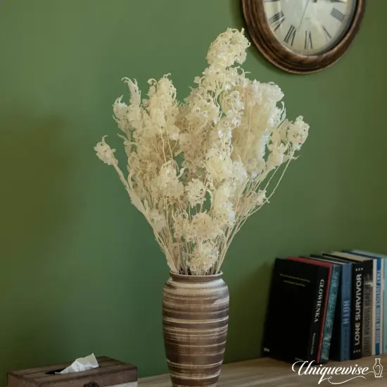 Uniquewise Preserved Real Floral Stems Chic Vase Fillers & Accents for Bouquets Centerpieces & Ornamental Displays Ideal for Home Office Boutique Cafe Resto Bar and Event Decor White pansy {3}