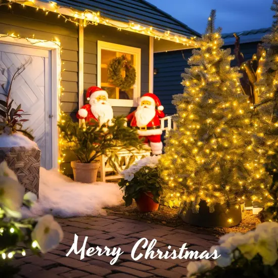 163ft 500 LED Warm White Christmas String Lights Outdoor {5}