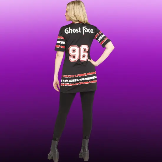 Adult Ghost Face Dress Costume Halloween Lace-Up V-Neck Printed Mask {5}