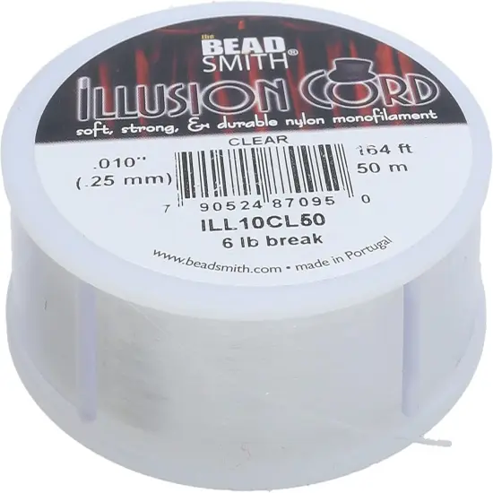 The Beadsmith Illusion Cord &ndash; Durable Nylon Monofilament &ndash; Clear Color, 0.254mm Diameter, 50-Meter Spool &ndash; Jewelry Making Cord for Creating Necklaces, Bracelets and DIY Crafts {3}