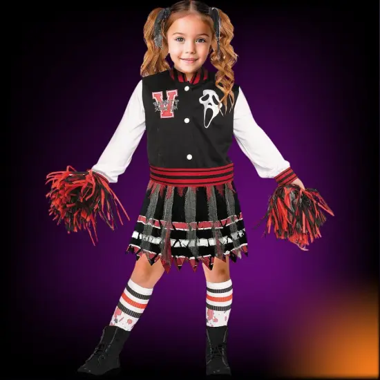 Toddler Scream for the Team Cheerleader Costume Ghost Face Halloween Dress {2}