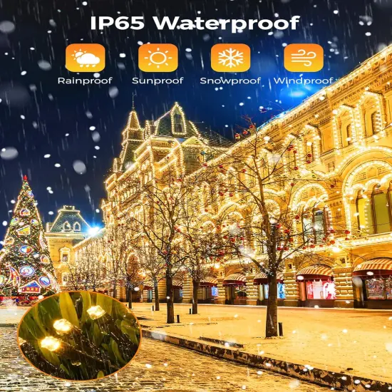 Solar String Lights Outdoor Waterproof- 40 FT 100 LED Solar Powered String Lights with 8 Lighting Modes {4}