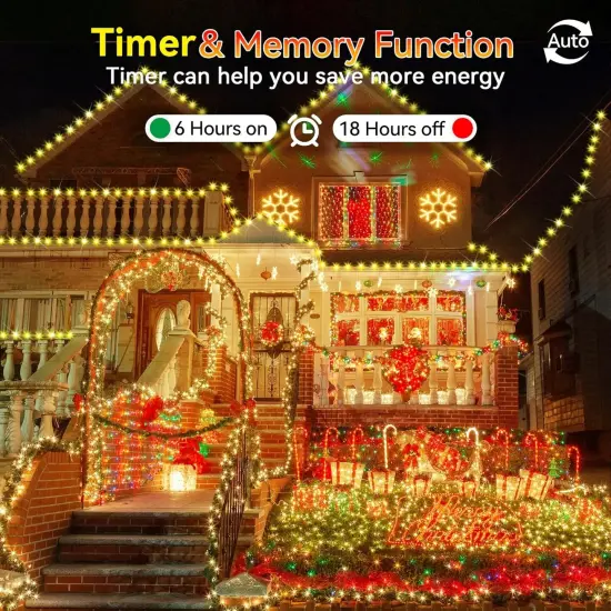 Christmas String Lights - 1000 LED, 403 FT, 8 Modes (Warm White, Clear Wire) {4}