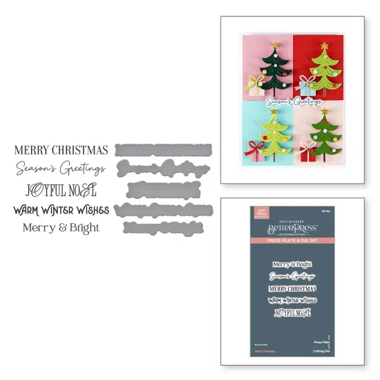 Spellbinders Plate & Die Set From Wonderland-Merry Messages {4}