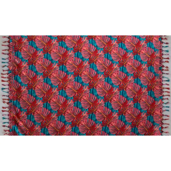 1 Yard Split Leaf Sarong with Fringes Rayon Fabric 72" L x 45" W Golden yellow {7}