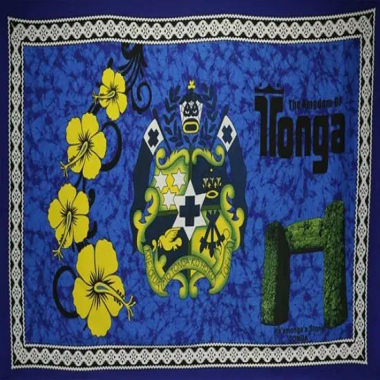 Kingdom of Tonga Ha&rsquo;amonga &lsquo;a Maui Polyester Sarong 72" L x 45" W White {5}