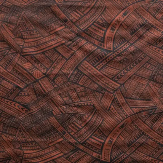 1 Yard Traditional Polynesian Tattoo Fabric, 60 Inches Width, 100% Polyester Fabric for Crafts & Decor Fuchsia {2}