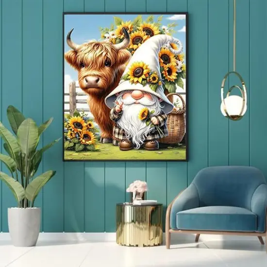 Paint by Numbers for Adults Gnomes-Highland Cow Paint by Number (16x20inch) {2}